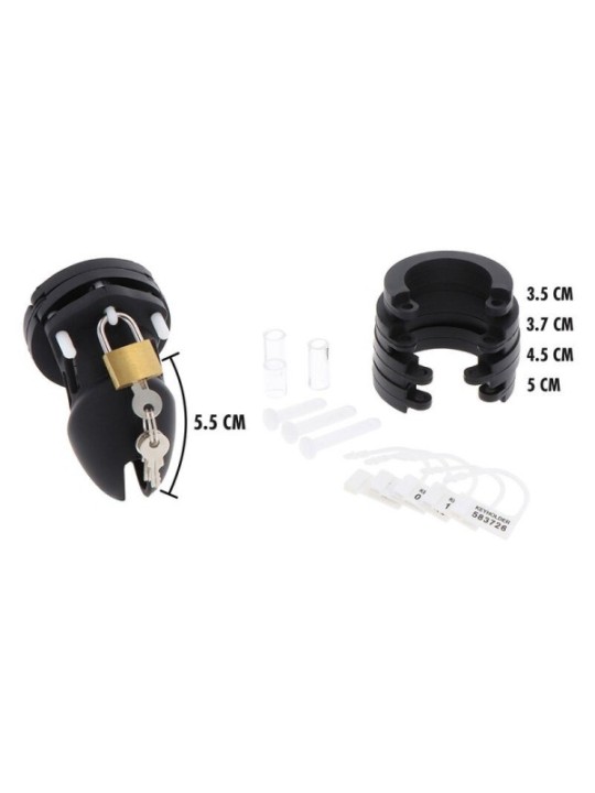 HIDDEN DESIRE - EXTREME CAGE DE CHASTETÉ SILICONE TAILLE S NOIR