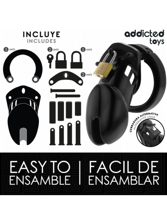 ADDICTED TOYS LOCKED - CAGE À PÉNIS OBSIDIAN HOLD TAILLE M