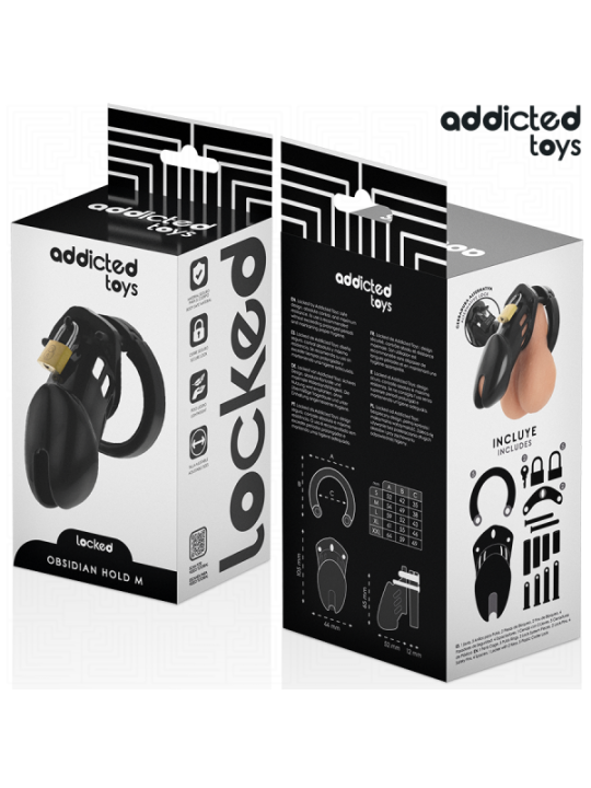ADDICTED TOYS LOCKED - CAGE À PÉNIS OBSIDIAN HOLD TAILLE M