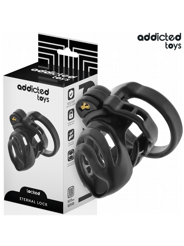 ADDICTED TOYS LOCKED - CAGE À PÉNIS À VERROUILLAGE ÉTERNEL 9 CM