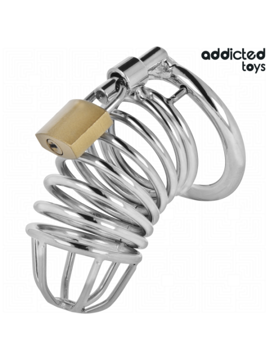 ADDICTED TOYS LOCKED - CAGE À PÉNIS EN MÉTAL IRON CELL 4 CM TAILLE S