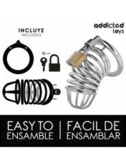 ADDICTED TOYS LOCKED - CAGE À PÉNIS EN MÉTAL IRON CELL 4 CM TAILLE S