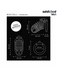 ADDICTED TOYS LOCKED - CAGE À PÉNIS EN MÉTAL IRON CELL 5 CM TAILLE L