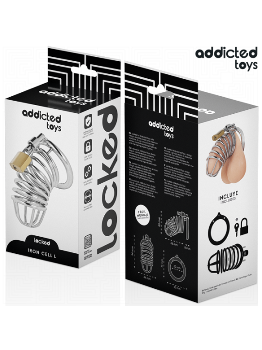 ADDICTED TOYS LOCKED - CAGE À PÉNIS EN MÉTAL IRON CELL 5 CM TAILLE L