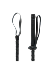 DARKNESS - FOUET BDSM FÉTICHISTE EN CUIR 60CM