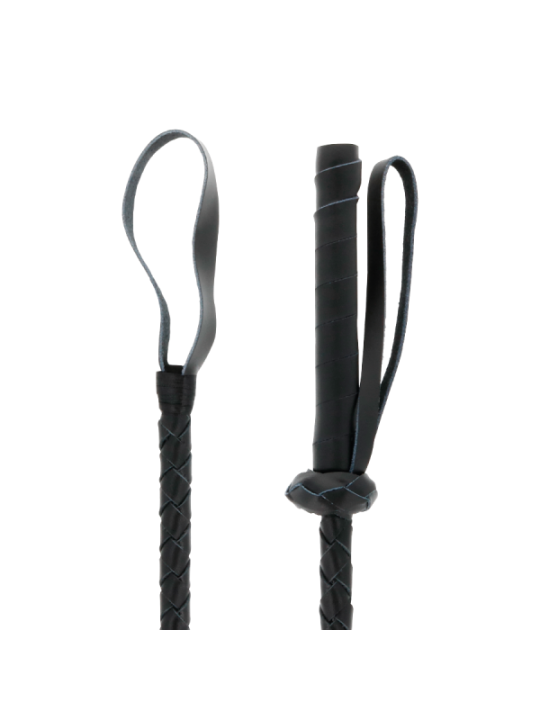 DARKNESS - FOUET BDSM FÉTICHISTE EN CUIR 60CM