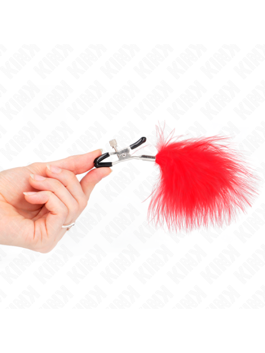 KINK - PINCE À METON PLUME ROUGE 7 CM