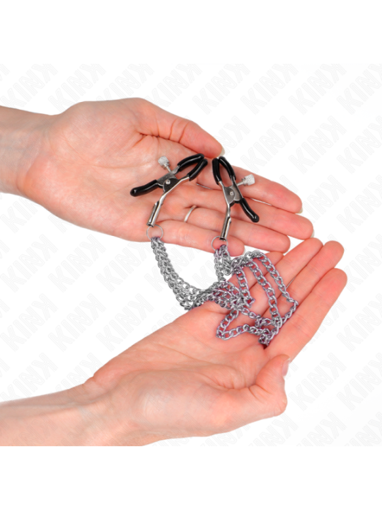 KINK - PINCES À METELIER AVEC 3 CHAÎNES ARGENT 20/23/28 CM