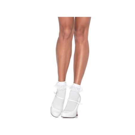 LEG AVENUE - CHAUSSETTES  VOLANTS EN DENTELLE BLANCHE