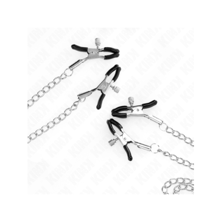 KINK - 4 PINCES À MATELONS ET CLITO RÉGLABLES ARGENT