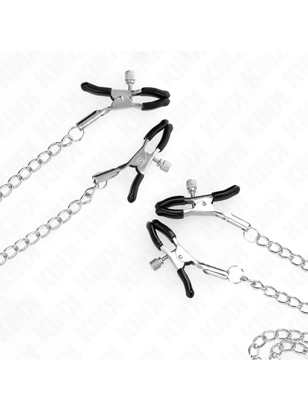 KINK - 4 PINCES À MATELONS ET CLITO RÉGLABLES ARGENT