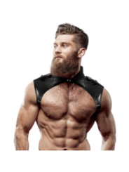 FETISH SUBMISSIVE ATTITUDE - HARNAIS DE COU RÉGLABLE EN ÉCO-CUIR POUR HOMMES BRIGADE