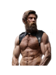 FETISH SUBMISSIVE ATTITUDE - HARNAIS DE COU RÉGLABLE EN ÉCO-CUIR POUR HOMMES BRIGADE