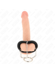 KINK - ANNEAU PÉNIS CHAÎNE 4 CM 7 CM MÉTAL AVEC CEINTURE EN CUIR
