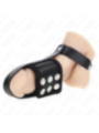 KINK - ANNEAU DE CAGE À PÉNIS EN CUIR AVEC SANGLE RÉGLABLE DE SÉPARATION DES BALLES REVÊTUEUSE