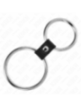 KINK - DOUBLE ANNEAU PÉNIS EN MÉTAL DE 3,7 CM À 5 CM RELIE PAR SANGLE EN CUIR MODÈLE 1