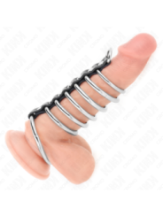 KINK - 7 ANNEAUX PÉNIS EN MÉTAL DE 3,2 CM À 5 CM CONNECTÉS PAR DU CUIR