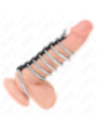 KINK - 7 ANNEAUX PÉNIS EN MÉTAL DE 3,2 CM À 5 CM CONNECTÉS PAR DU CUIR