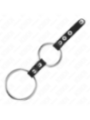 KINK - DOUBLE ANNEAU PÉNIS 3,8 CM À 5 CM CONNECTÉ PAR CUIR