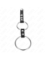 KINK - DOUBLE ANNEAU PÉNIS 3,8 CM À 5 CM CONNECTÉ PAR CUIR