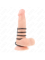 KINK - 5 ANNEAUX PÉNIS EN SILICONE DE 3,8 CM À 4,8 CM CONNECTÉS PAR DU CUIR