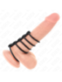 KINK - 5 ANNEAUX PÉNIS EN SILICONE DE 3,8 CM À 4,8 CM CONNECTÉS PAR DU CUIR