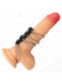 KINK - 4 ANNEAUX PÉNIS EN MÉTAL DE 3,7 CM À 5 CM CONNECTÉS PAR DU CUIR