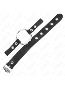 KINK - ANNEAU PÉNIS EN CUIR AVEC FERMETURE À BOUCLE 22 X 2 CM AVEC ANNEAU EN MÉTAL 4 CM