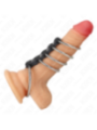 KINK - 5 ANNEAUX PÉNIS DE 3,7 CM À 5 CM EN MÉTAL RELIES PAR DU CUIR