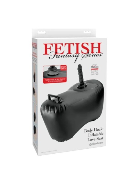 FETISH FANTASY SERIES - BODY DOCK SIÈGE GONFLABLE AVEC GODEMICHET 69,2 CM NOIR