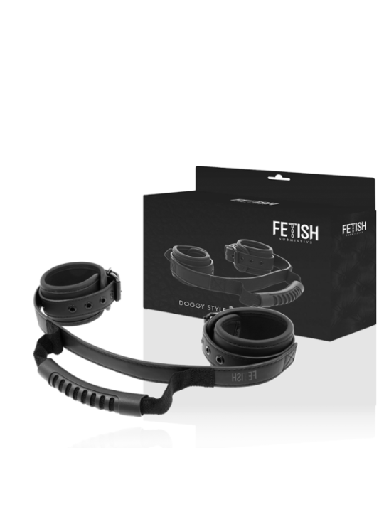 FETISH SUBMISSIVE - MENOTTES DOUBLURE NOPRÈNE AVEC POIGNÉE