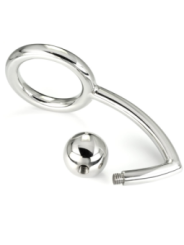 METAL HARD - ANNEAU COCK RING AVEC CROCHET INTRUS ANAL 45MM