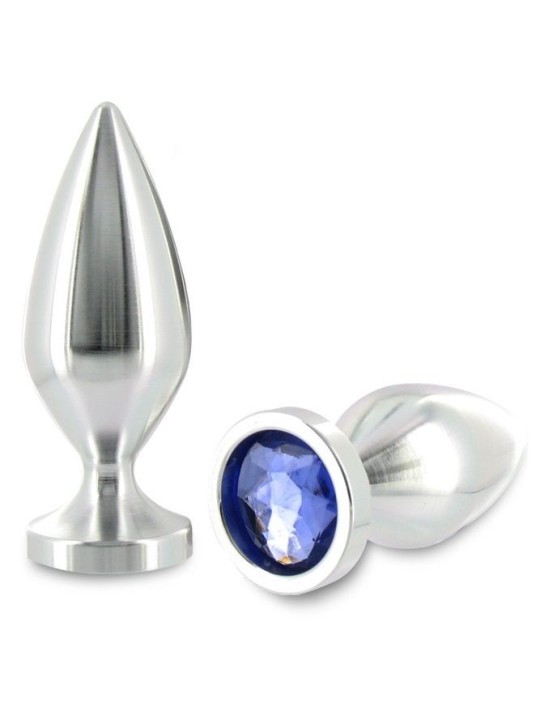METAL HARD - PLUG ANAL ALIMINUM CRISTAL COULEUR MOYEN 8.89CM