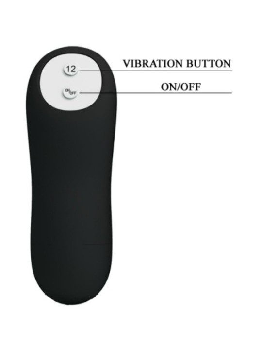 PRETTY LOVE - PLUG ANAL EN SILICONE FORME PÉNIS ET 12 MODES DE VIBRATION NOIR