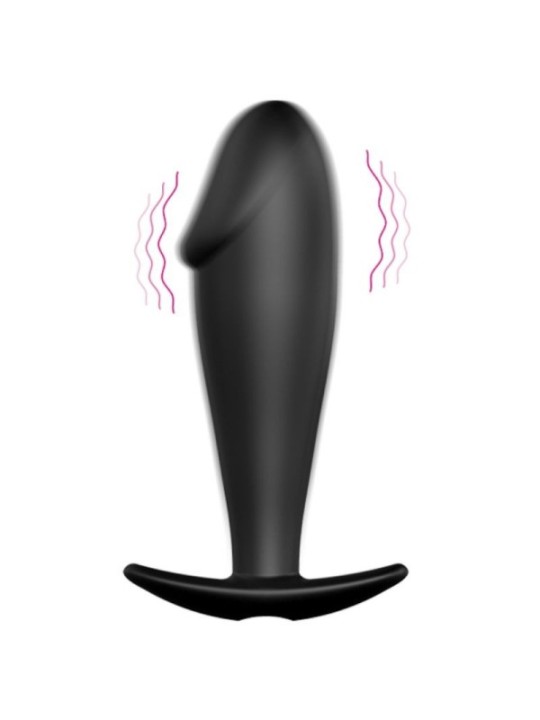 PRETTY LOVE - PLUG ANAL EN SILICONE FORME PÉNIS ET 12 MODES DE VIBRATION NOIR