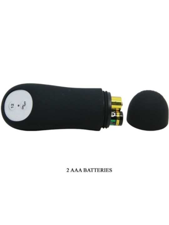 PRETTY LOVE - PLUG ANAL SILICONE EXTRA STIMULATION ET 12 MODES DE VIBRATION NOIR