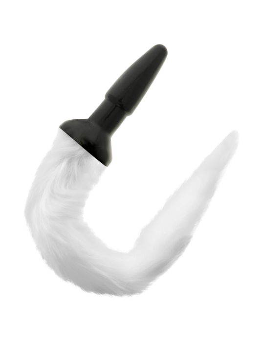 DARKNESS - PLUG ANAL EN SILICONE AVEC QUEUE BLANCHE