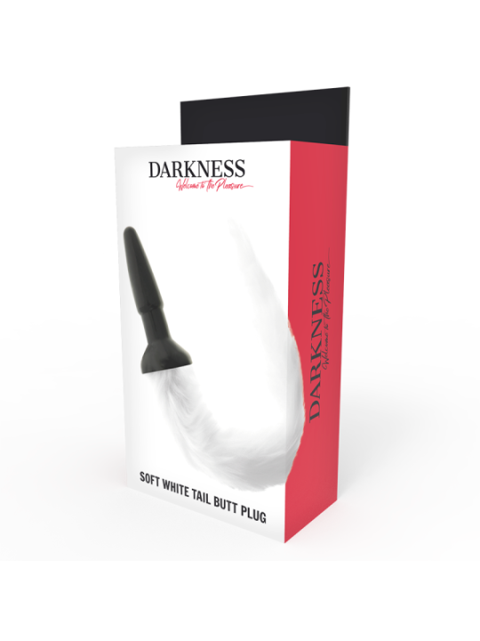 DARKNESS - PLUG ANAL EN SILICONE AVEC QUEUE BLANCHE