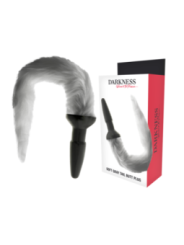 DARKNESS - PLUG ANAL EN SILICONE AVEC QUEUE GRISE