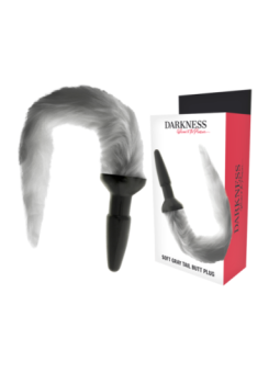 DARKNESS - PLUG ANAL EN SILICONE AVEC QUEUE GRISE