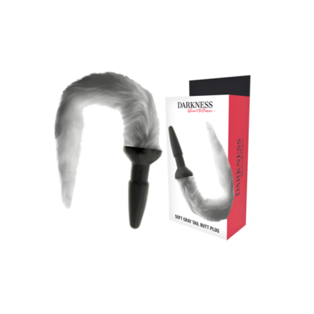 DARKNESS - PLUG ANAL EN SILICONE AVEC QUEUE GRISE