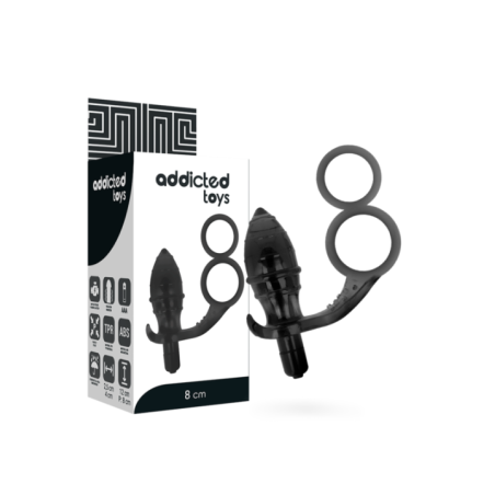 ADDICTED TOYS - PLUG ANAL AVEC DOUBLE ANNEAU NOIR
