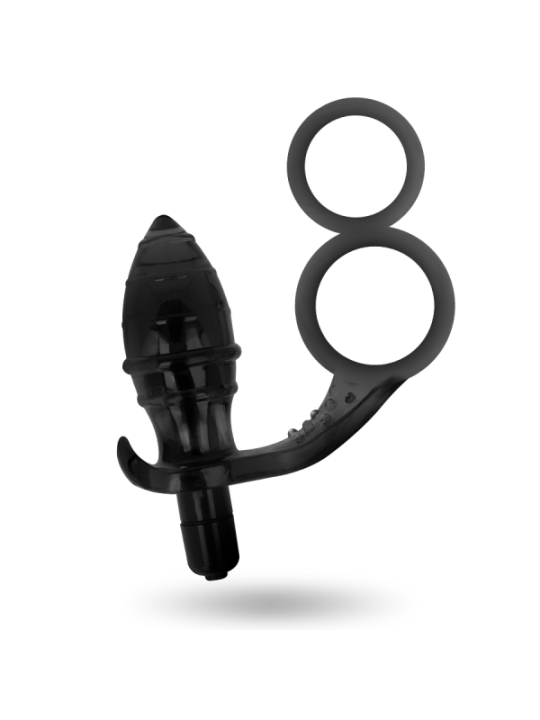 ADDICTED TOYS - PLUG ANAL AVEC DOUBLE ANNEAU NOIR