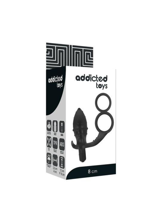 ADDICTED TOYS - PLUG ANAL AVEC DOUBLE ANNEAU NOIR