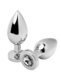 METAL HARD - PLUG ANAL DIAMANT TRANSPARENT MOYEN 7,62CM