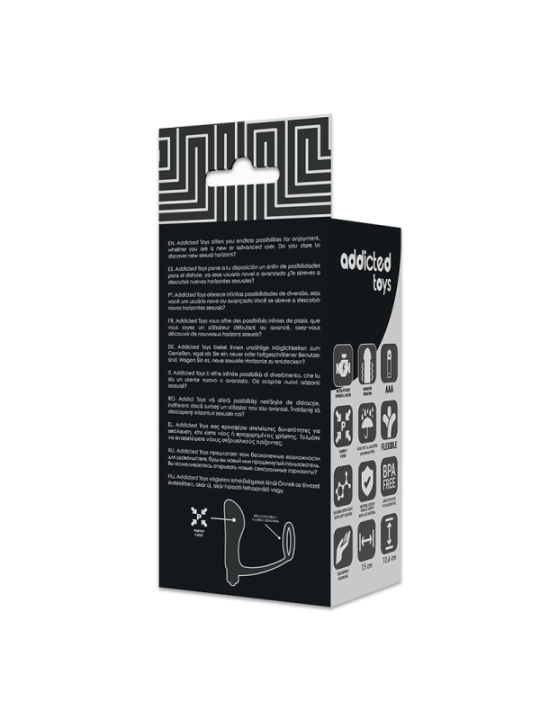 ADDICTED TOYS - PLUG ANAL VIBRANT AVEC ANNEAU PÉNIS
