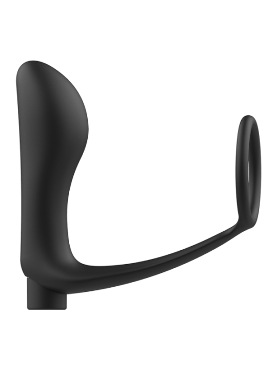 ADDICTED TOYS - ANNEAU PÉNIS AVEC TÉLÉCOMMANDE PLUG ANAL NOIR RECHARGEABLE