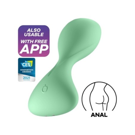 SATISFYER - APPLICATION DE PLUG VIBRANT TRENDSETTER VERT