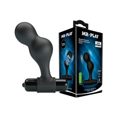 MR PLAY - PLUG ANAL VIBRATEUR EN SILICONE NOIR