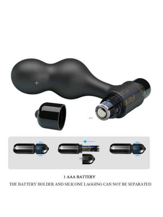 MR PLAY - PLUG ANAL VIBRATEUR EN SILICONE NOIR